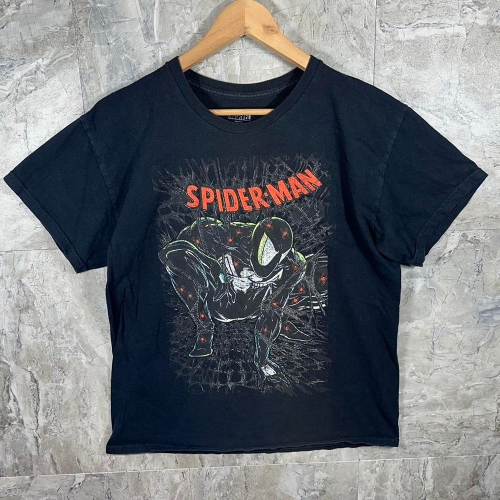 Marvel Spider-Man Shirt Mens Large Black Symbiote Suit Graphic‎ Tee T-Shirt